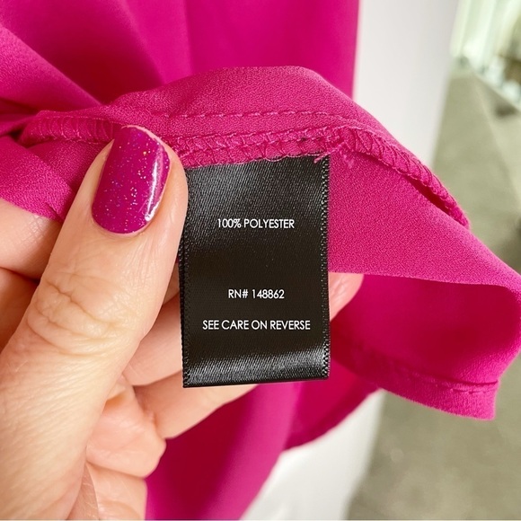 New Torrid Harper Georgette Pullover Puff Sleeve Blouse in Fuchsia Size 0 Large - Picture 7 of 10